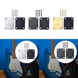 Maxbell Guitar Neck Plate & Backplate Iron Neckplate with Screws for Electric Guitar Argent