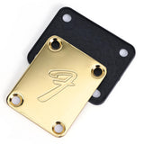Maxbell Guitar Neck Plate & Backplate Iron Neckplate with Screws for Electric Guitar Aureate
