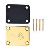 Maxbell Guitar Neck Plate & Backplate Iron Neckplate with Screws for Electric Guitar Aureate
