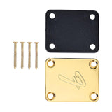 Maxbell Guitar Neck Plate & Backplate Iron Neckplate with Screws for Electric Guitar Aureate