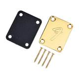 Maxbell Guitar Neck Plate & Backplate Iron Neckplate with Screws for Electric Guitar Aureate