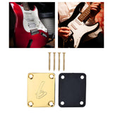 Maxbell Guitar Neck Plate & Backplate Iron Neckplate with Screws for Electric Guitar Aureate