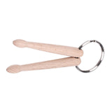 Maxbell Drumstick Percussion Keyring Wood Portable for Thanksgiving Gift Graduation 2 drum sticks