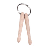 Maxbell Drumstick Percussion Keyring Wood Portable for Thanksgiving Gift Graduation 2 drum sticks