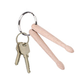 Maxbell Drumstick Percussion Keyring Wood Portable for Thanksgiving Gift Graduation 2 drum sticks