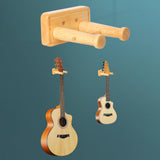 Maxbell Portable Wooden Guitar Hanger Wall Mount Punch Free for Bass Ukulele Studio