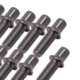 Maxbell 10x Drum Tension Rods Durable Metal Strong for Snare Drum Accessory DIY M6X15mm