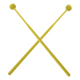 Maxbell 2 Pieces Plastic Drum Percussion Sticks 30cm for Woodblock Kids Energy Chime Yellow