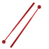 Maxbell 2 Pieces Plastic Drum Percussion Sticks 30cm for Woodblock Kids Energy Chime Red