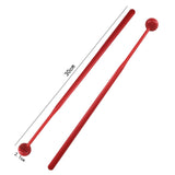 Maxbell 2 Pieces Plastic Drum Percussion Sticks 30cm for Woodblock Kids Energy Chime Red
