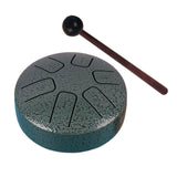 Maxbell Tongue Drum 6 Notes 3.8 inch with Mallets Mini Hand Drum for Musical Concert Porcelain color