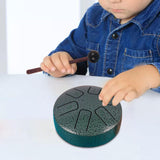 Maxbell Tongue Drum 6 Notes 3.8 inch with Mallets Mini Hand Drum for Musical Concert Porcelain color