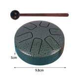 Maxbell Tongue Drum 6 Notes 3.8 inch with Mallets Mini Hand Drum for Musical Concert Porcelain color