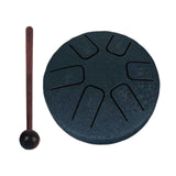 Maxbell Tongue Drum 6 Notes 3.8 inch with Mallets Mini Hand Drum for Musical Concert Navy blue