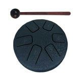 Maxbell Tongue Drum 6 Notes 3.8 inch with Mallets Mini Hand Drum for Musical Concert Navy blue
