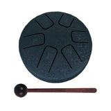 Maxbell Tongue Drum 6 Notes 3.8 inch with Mallets Mini Hand Drum for Musical Concert Navy blue