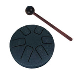 Maxbell Tongue Drum 6 Notes 3.8 inch with Mallets Mini Hand Drum for Musical Concert Navy blue