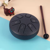Maxbell Tongue Drum 6 Notes 3.8 inch with Mallets Mini Hand Drum for Musical Concert Navy blue