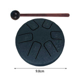 Maxbell Tongue Drum 6 Notes 3.8 inch with Mallets Mini Hand Drum for Musical Concert Navy blue