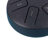 Maxbell Tongue Drum 6 Notes 3.8 inch with Mallets Mini Hand Drum for Musical Concert Navy blue