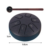 Maxbell Tongue Drum 6 Notes 3.8 inch with Mallets Mini Hand Drum for Musical Concert Navy blue