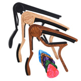 Maxbell Acoustic Guitar Capo Extra Strings Pin Puller Guitar Clip Clamp for Portable Brown