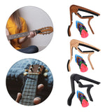 Maxbell Acoustic Guitar Capo Extra Strings Pin Puller Guitar Clip Clamp for Portable Brown