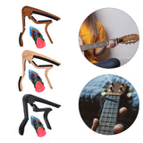 Maxbell Acoustic Guitar Capo Extra Strings Pin Puller Guitar Clip Clamp for Portable Brown