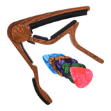 Maxbell Acoustic Guitar Capo Extra Strings Pin Puller Guitar Clip Clamp for Portable Brown