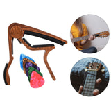 Maxbell Acoustic Guitar Capo Extra Strings Pin Puller Guitar Clip Clamp for Portable Brown