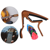 Maxbell Acoustic Guitar Capo Extra Strings Pin Puller Guitar Clip Clamp for Portable Brown