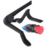 Maxbell Acoustic Guitar Capo Extra Strings Pin Puller Guitar Clip Clamp for Portable Black