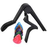 Maxbell Acoustic Guitar Capo Extra Strings Pin Puller Guitar Clip Clamp for Portable Black