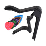 Maxbell Acoustic Guitar Capo Extra Strings Pin Puller Guitar Clip Clamp for Portable Black