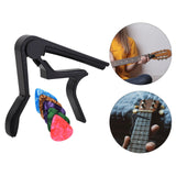 Maxbell Acoustic Guitar Capo Extra Strings Pin Puller Guitar Clip Clamp for Portable Black