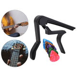 Maxbell Acoustic Guitar Capo Extra Strings Pin Puller Guitar Clip Clamp for Portable Black