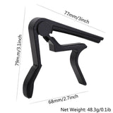 Maxbell Acoustic Guitar Capo Extra Strings Pin Puller Guitar Clip Clamp for Portable Black