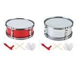 Maxbell 11inch Snare Drum with Gloves Percussion Instrument for Kids Girls Beginners Red