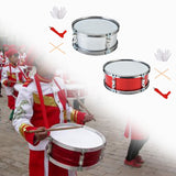 Maxbell 11inch Snare Drum with Gloves Percussion Instrument for Kids Girls Beginners Red