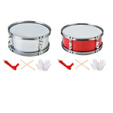 Maxbell 11inch Snare Drum with Gloves Percussion Instrument for Kids Girls Beginners Red