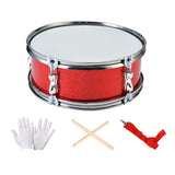 Maxbell 11inch Snare Drum with Gloves Percussion Instrument for Kids Girls Beginners Red