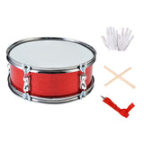 Maxbell 11inch Snare Drum with Gloves Percussion Instrument for Kids Girls Beginners Red