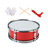 Maxbell 11inch Snare Drum with Gloves Percussion Instrument for Kids Girls Beginners Red