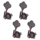 Maxbell 4 Pieces Opened Electric Bass Tuning Pegs for Ukulele Electric Guitar 4R Red Bronze