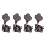 Maxbell 4 Pieces Opened Electric Bass Tuning Pegs for Ukulele Electric Guitar 4R Red Bronze