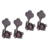 Maxbell 4 Pieces Opened Electric Bass Tuning Pegs for Ukulele Electric Guitar 4R Red Bronze