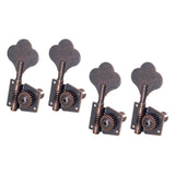 Maxbell 4 Pieces Opened Electric Bass Tuning Pegs for Ukulele Electric Guitar 4R Red Bronze