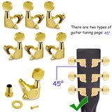 Maxbell 6x Guitar Tuning Pegs Sealed String Pegs for Classic Guitars Electric Guitar Aureate 3L3R