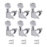 Maxbell 6x Guitar Tuning Pegs Sealed String Pegs for Classic Guitars Electric Guitar Argent 6R