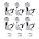 Maxbell 6x Guitar Tuning Pegs Sealed String Pegs for Classic Guitars Electric Guitar Argent 6R